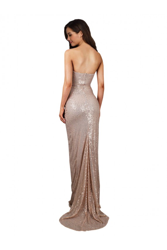 Online Champán Sirena Cucharón Lentejuela Largo Formales Vestidos de dama de honor / Vestidos de fiesta