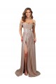 Online Champán línea A Cucharón Sin tirantes Lentejuela Largo Formales Vestidos de dama de honor / Vestidos de fiesta