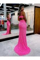 Online Color mostrado Cubierta Cuello en V Barrer tren Lentejuelas Terciopelo Largo Vestidos de fiesta