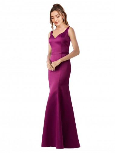 Online Cubierta Barco Satén Largo Formales Vestidos de dama de honor / Vestidos de fiesta
