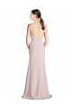 Online Cubierta Halter Cuello Alto Gasa Largo Vestidos de dama de honor
