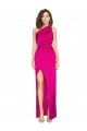 Online Fucsia Cubierta Un Hombre Satén sedoso Largo Formales Vestidos de dama de honor / Vestidos de fiesta