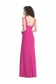 Online Fucsia Trompeta Cuadrado Crepé Elástico Largo Vestidos de dama de honor / Vestidos de fiesta