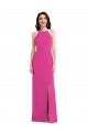 Online Fucsia Trompeta Halter Cuello Alto Crepé Elástico Largo Formales Vestidos de dama de honor / Vestidos de fiesta