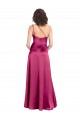 Online Fucsia línea A Un Hombre Satén elástico Largo Formales Vestidos de dama de honor / Vestidos de fiesta