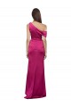 Online Fucsia línea A Un Hombre Satén elástico Largo Formales Vestidos de dama de honor / Vestidos de fiesta