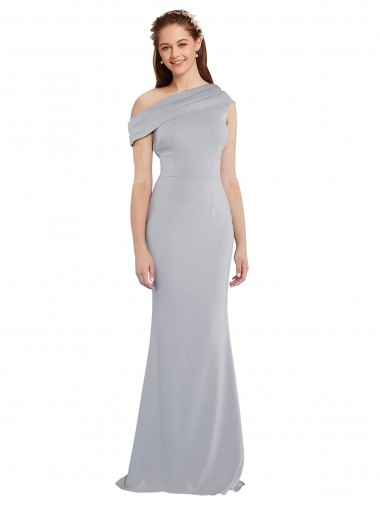 Online Gris 24 Sirena Un Hombre Crepé Elástico Largo Formales Vestidos de dama de honor / Vestidos de fiesta