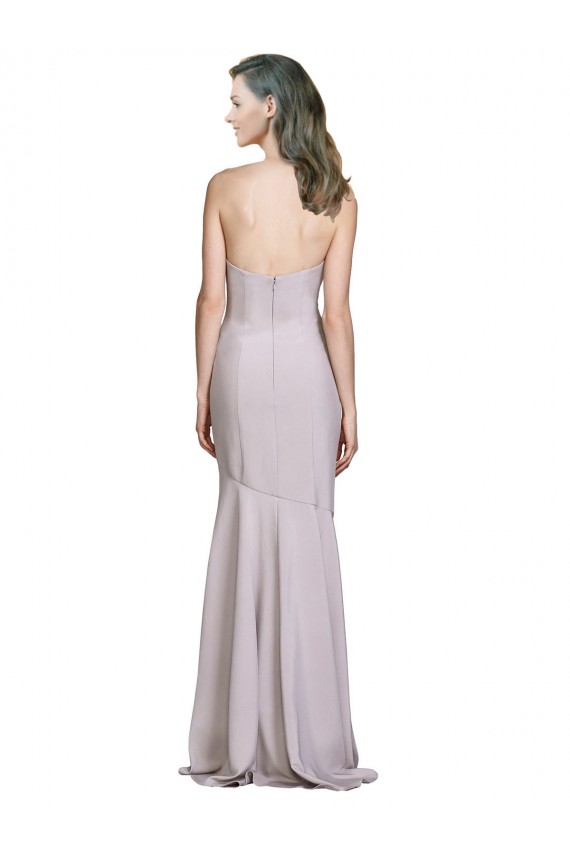 Online Lila ártica Sirena Sin tirantes Crepé Elástico Largo Vestidos de dama de honor / Vestidos de fiesta