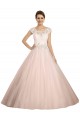 Online Marfil Barco Ilusión Cola capilla Encaje Vestidos de novia