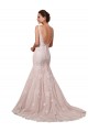 Online Marfil & Blush Sirena Cuello en V Cola capilla Tul Encaje Vestidos de novia