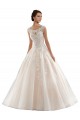 Online Marfil & Champán Barco Cola capilla Tul Encaje Vestidos de novia