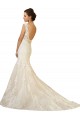 Online Marfil & Champán Sirena Cuello en V Cola capilla Tul Encaje Vestidos de novia