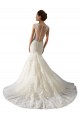 Online Marfil & Champán Sirena Cuello en V Cola capilla Tul Encaje Vestidos de novia