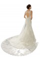 Online Marfil & Champán Sirena Cuello en V Cola capilla Tul Encaje Vestidos de novia