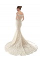 Online Marfil & Champán Sirena Hombros Descubiertos Cola capilla Tul Encaje Vestidos de novia