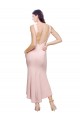 Online Rosa Cubierta Cuello Alto Midi Crepé Elástico Corto Asimétrico Formales Vestidos de dama de honor / Vestidos de fiesta / Vestidos de cóctel