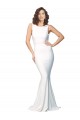 Online Marfil Cubierta Cuello Alto Crepé Elástico Largo Formales Vestidos de dama de honor / Vestidos de fiesta