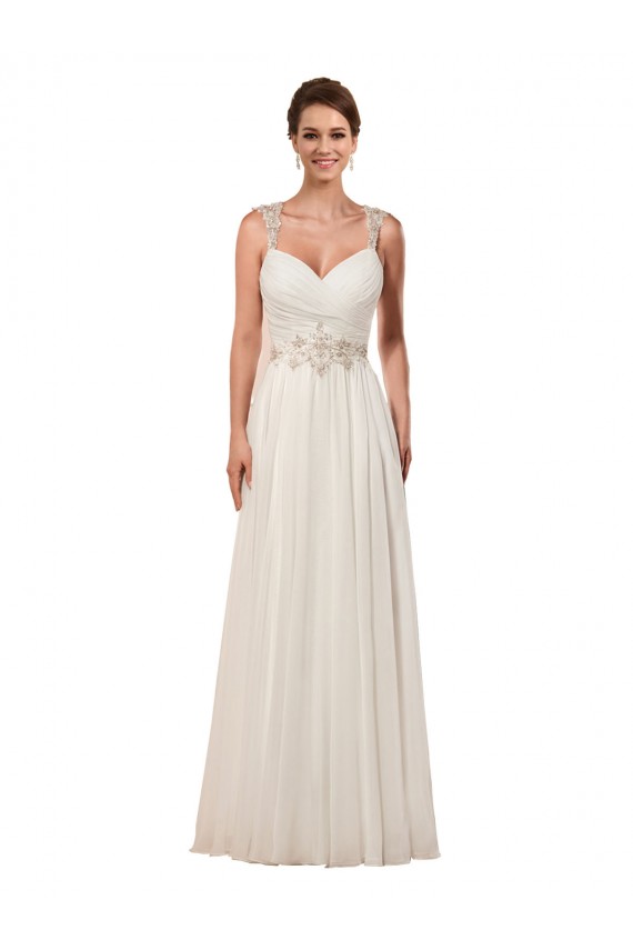 Online Marfil Cubierta Cuello de Corazón Cola capilla Gasa Vestidos de novia