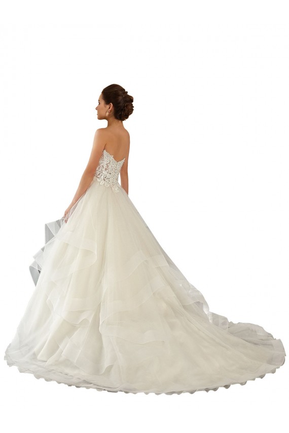 Online Marfil Cuello de Corazón Cola capilla Satén Tul Encaje Vestidos de novia