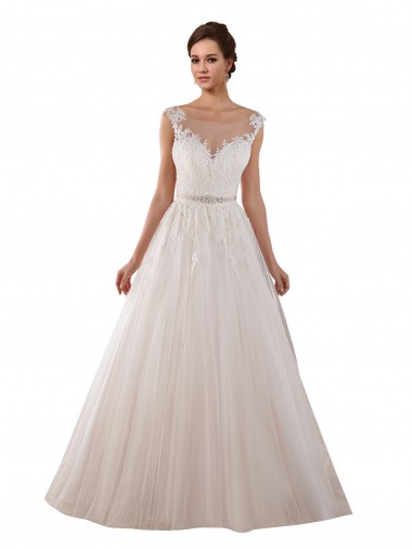 Online Marfil Cuello de Corazón Cola capilla Tul Encaje Vestidos de novia