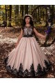 Online Marfil Cuello de Corazón Satén Encaje Largo vestidos de niña de las flores