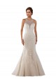 Online Marfil Sirena Cuello de Corazón Cola capilla Encaje Vestidos de novia