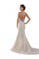 Online Marfil Sirena Cuello de Corazón Cola capilla Encaje Vestidos de novia
