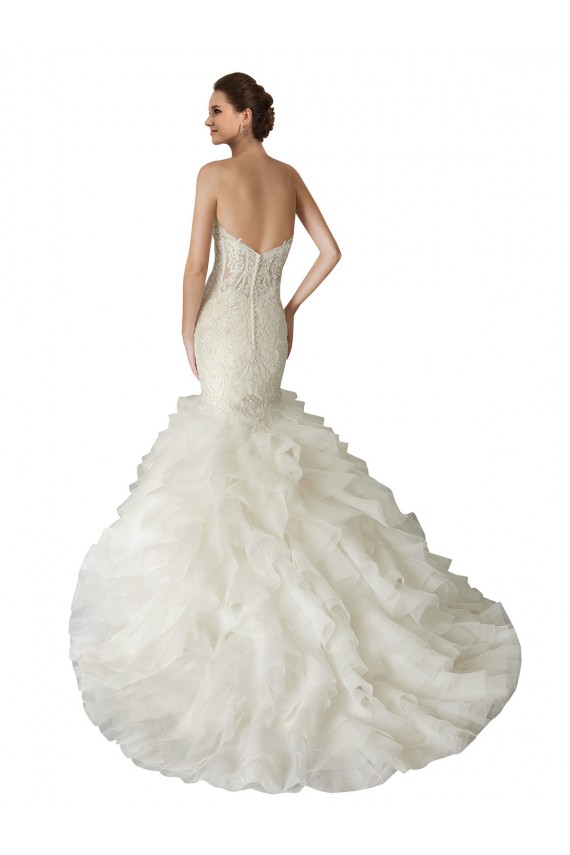 Online Marfil Sirena Cuello de Corazón Cola capilla Tul Vestidos de novia