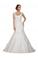 Online Marfil Sirena Cuello en V Cola capilla Encaje Vestidos de novia