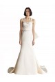 Online Marfil Sirena Halter Cola capilla Satén Playa Vestidos de novia