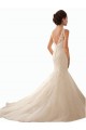 Online Marfil Sirena Ilusión Cola capilla Tul Encaje Vestidos de novia