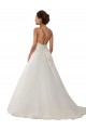 Online Marfil Tirantes espagueti Cola capilla Tul Encaje Boho Vestidos de novia