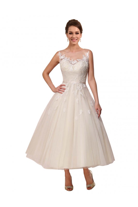 Online Marfil Ilusión Tul Encaje Vestidos de novia