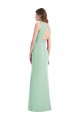 Online Menta Verde Trompeta Cuello en V Gasa Largo Vestidos de dama de honor