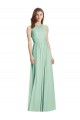 Online Menta Verde línea A Halter Gasa Largo Vestidos de dama de honor