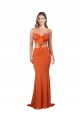 Online Naranja Sirena Sin tirantes Spandex Largo Formales Vestidos de dama de honor / Vestidos de fiesta