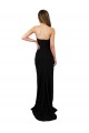 Online Negro Columna Cuello de Corazón Sin tirantes Cuello Alto Crepé Elástico Largo Formales Vestidos de dama de honor / Vestidos de fiesta