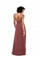 Online Negro Columna Cuello en V Gasa Largo Formales Vestidos de dama de honor / Vestidos de noche