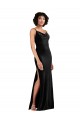 Online Negro Columna Terciopelo Elástico Largo Formales Vestidos de dama de honor / Vestidos de fiesta