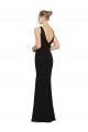 Online Negro Cubierta Cuello en V Gasa Largo Vestidos de dama de honor