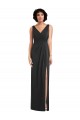 Online Negro Cubierta Cuello en V Spandex Largo Formales Vestidos de dama de honor / Vestidos de fiesta