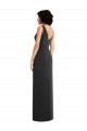 Online Negro Cubierta Cuello en V Spandex Largo Formales Vestidos de dama de honor / Vestidos de fiesta