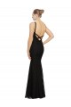 Online Negro Cubierta Cuello joya Encaje Largo Vestidos de dama de honor