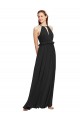Online Negro Cubierta Halter Gasa Largo Vestidos de dama de honor
