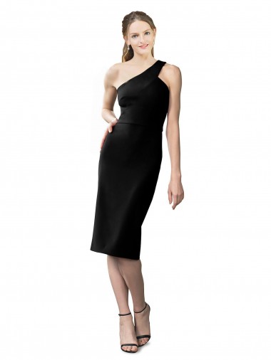 Online Negro Cubierta Un Hombre Cóctel Crepé Elástico Corto Formales Vestidos de dama de honor / Vestidos de fiesta / Vestidos de cóctel