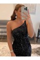 Online Negro Cubierta Un Hombre Corto Lentejuelas Terciopelo Corto Vestidos de fiesta