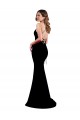Online Negro Sirena Cuello Alto Crepé Elástico Largo Formales Vestidos de dama de honor / Vestidos de fiesta