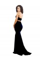 Online Negro Sirena Cuello Alto Crepé Elástico Largo Formales Vestidos de dama de honor / Vestidos de fiesta
