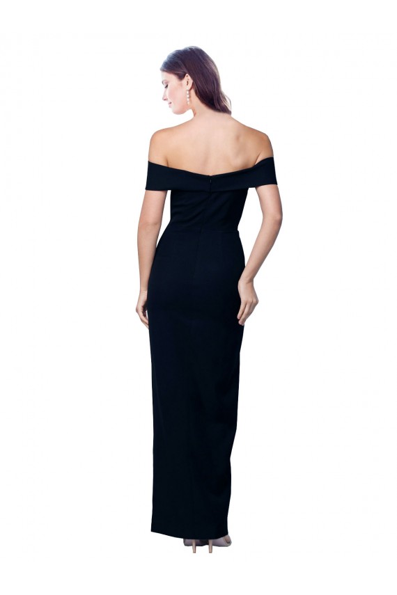 Online Negro Sirena Hombros Descubiertos Crepé Elástico Largo Formales Vestidos de dama de honor / Vestidos de fiesta
