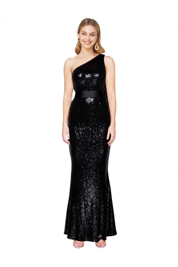 Online Negro Sirena Un Hombre Lentejuela Largo Formales Vestidos de dama de honor / Vestidos de fiesta